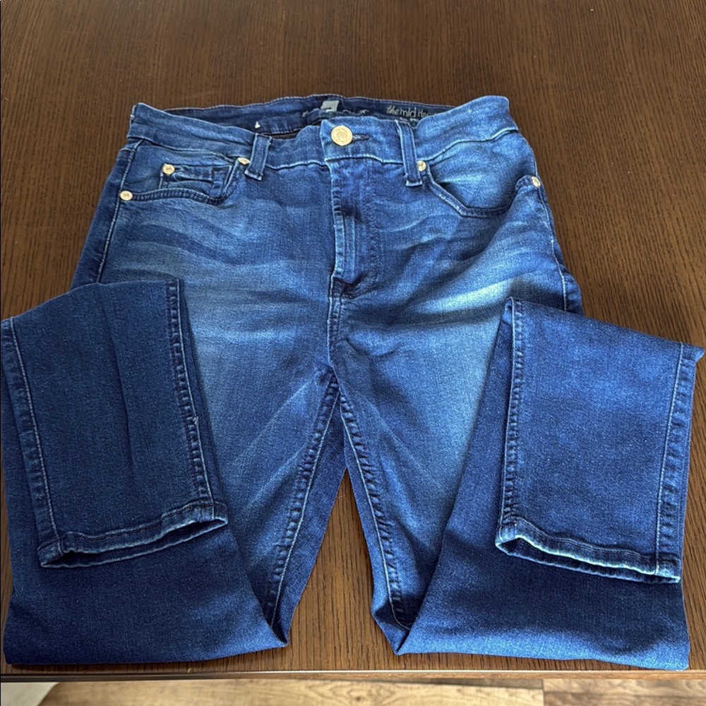 7 For All Mankind Blue Skinny Jeans